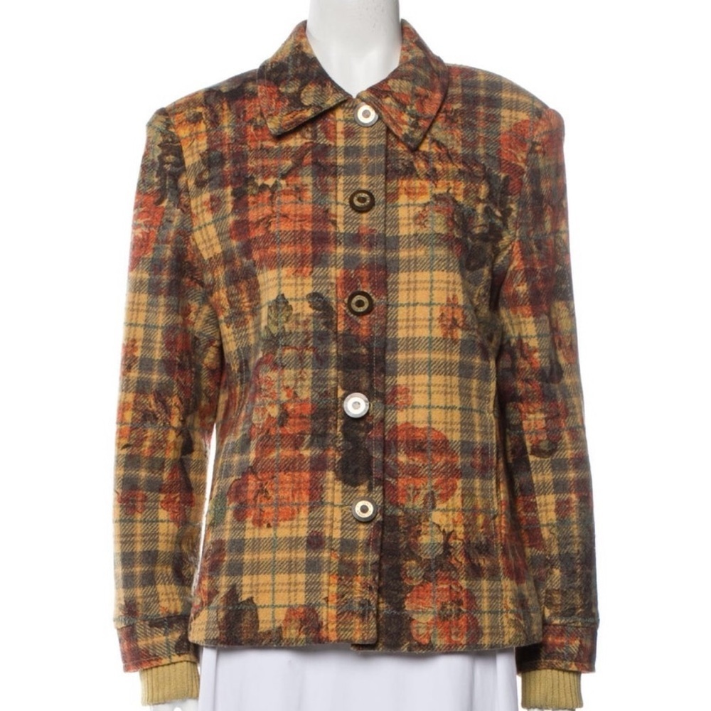 St. John Sport Jacket Plaid Floral